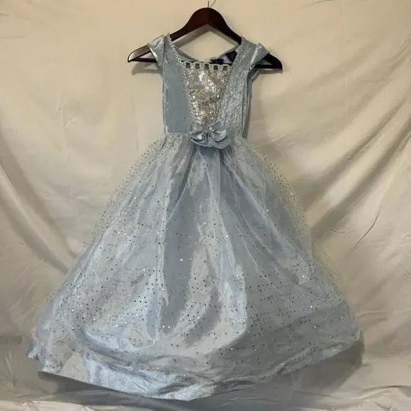 blue dress with white tights Posh Peanut Girl's Marion Bamboo Challis Ruffled Bow Petticoat Dress in Blue, 7Y-8Y
